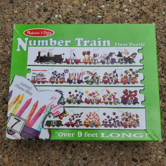 Melissa & Doug Number Train Floor Puzzle Over 9 Feet Long 21 Pieces Counting 425 - Picture 1 of 8